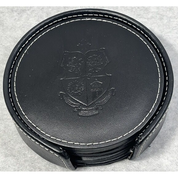 Serra Catholic High School 2003 Coasters Set of 4 Drink Round Embossed Black3 - Picture 1 of 15